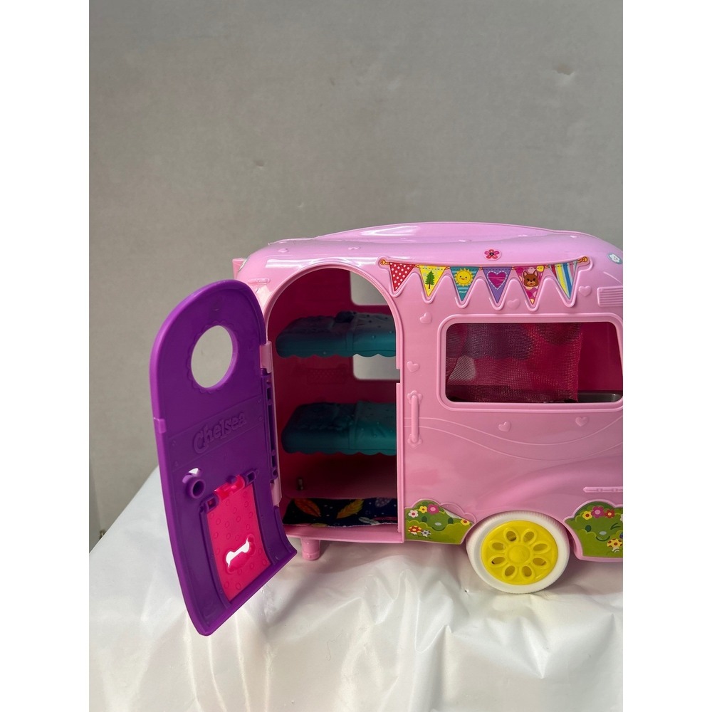 Barbie Club Chelsea Camper Playset FXG90 Pink Caravan Blue Car Doll Accessories - Picture 12 of 16